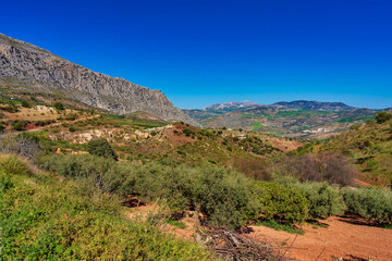 El Chorro gorge along the famous Caminito del Rey path in Andalusia, Spain