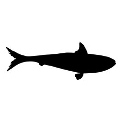 Sardine Silhouette Fish Vector Illustration
