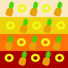 seamless pattern with pineapples fruit