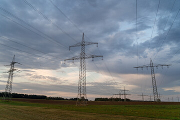 Power lines in the field