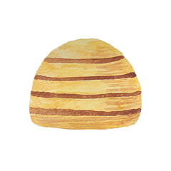 Beehive watercolor illustration a handpainted graphic on a white background related to honey bees.