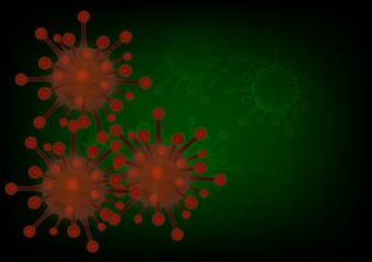 graphics design Corona vius covid 19 virus on the dark background vector illustration