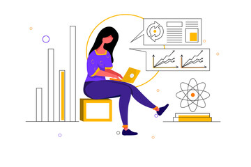 Data Scientist - Product Team Illustration concept. Flat illustration isolated on white background.