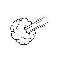 Speed effect. Movement and cloud. Air and steam. Blast and blast for a retro comic. Cartoon line illustration