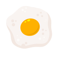 Scrambled egg. Healthy Breakfast. Flat cartoon isolated on white background. Protein and yolk. Element of cooking.