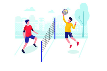 Fototapeta premium Volleyball - Sport Illustration concept. Flat illustration isolated on white background.