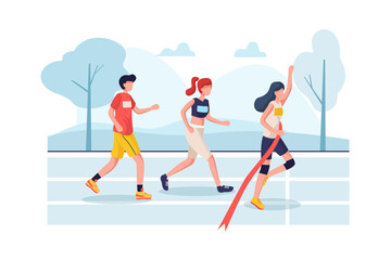 Running - Sport Illustration concept. Flat illustration isolated on white background.