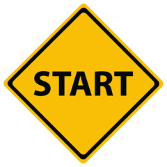 Start traffic sign on white background
