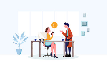 Business People Meet Colleague Vector Illustration concept. 