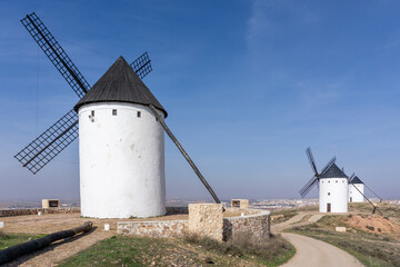 the windmills of La Mancha in the hills above San Juan de Alcazar