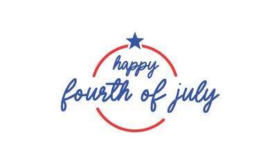Obraz premium Fourth of July celebration emblem. Happy independence day. United states of America patriotic symbol. American flag colors.