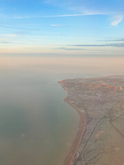 aerial view of england coastline
