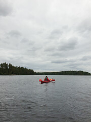 Fototapeta na wymiar canoe on a lake