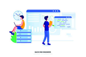 Back End Engineer  Illustration Concept