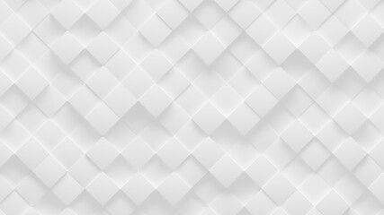 Rotated white cube boxes block background wallpaper with random offset, 3D illustration