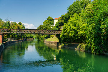 Fototapeta na wymiar Villoresi canal in Varese province, Italy