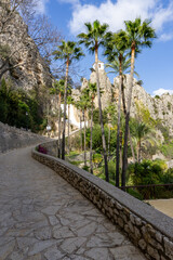 stone pedestrian path leading to the old town center of Guadalest