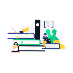 Read Book everywhere Vector Illustration concept. Flat illustration isolated on white background.