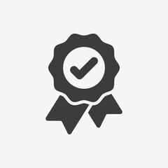 Check Mark Ribbon Approved Flat Design Icon