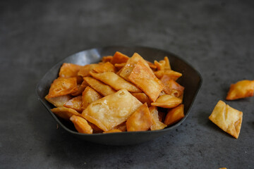 Sweet Diamond cuts - Deep fried Kerala sweet snack with flour coated in sugar syrupr