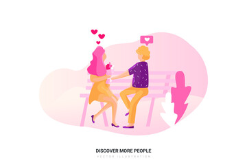 Discover more people Vector Illustration concept. Flat illustration isolated on white background.