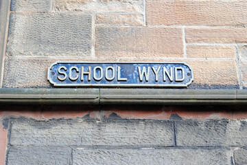Old Victorian Cast Iron Street Sign 'School Wynd'