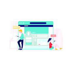 Social media marketing Vector Illustration concept. Flat illustration isolated on white background.