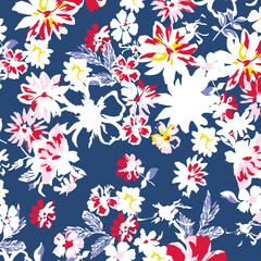 Vector illustration of a beautiful floral bouquet. Liberty style. fabric, covers, manufacturing, wallpapers, print, gift wrap.