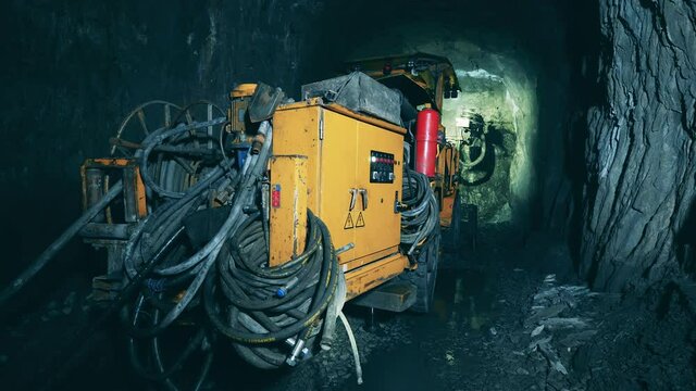 Boring machine inside of the underground mine