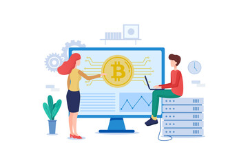 Blockchain Vector Illustration concept. Flat illustration isolated on white background.