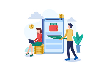 Cryptocurrency Wallet Vector Illustration concept. Flat illustration isolated on white background.