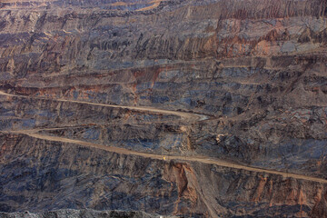 Road in the mountains, serpentine mountain road not paved