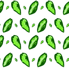 Tropical leaves pattern. Seamless vector pattern with with green tropic palm leaf