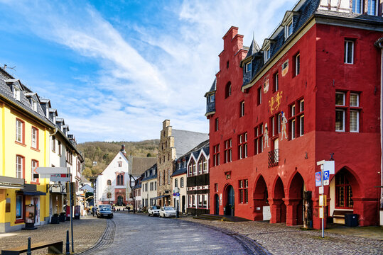 Cityscape with town hall in Bad M&uuml;nstereifel, Germany