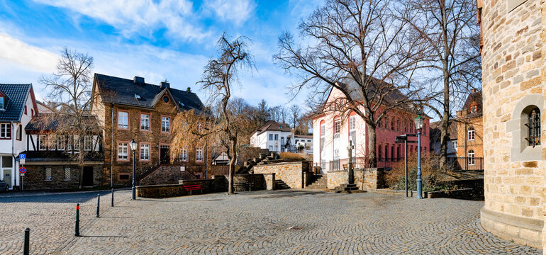 Cityscape of Bad M&uuml;nstereifel. Bad M&uuml;nstereifel is a historical spa town in the district of Euskirchen, Germany