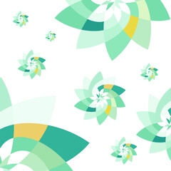 Graphic Flower Scatter Pattern Background Soft Green