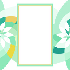 Graphic Flower Rectangle Template with Copy Space Soft Green