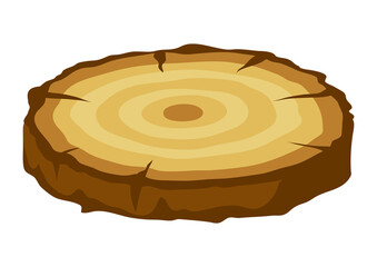 Illustration of tree cut. Adversting image for forestry and lumber industry.