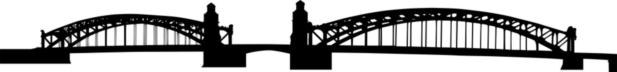 long old black bridge silhouette