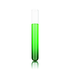 tubes of green liquid isolated on a white background