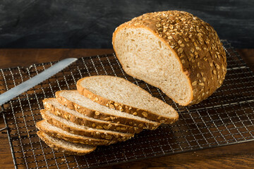 Homemade Organic Whole Wheat Sliced Bread