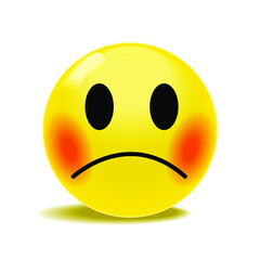 3d Sad Emoticon isolated on a white background. 3d rendering