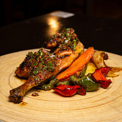 MEDITARREAN FOOD WITH MEAT AND VEGETABLES 