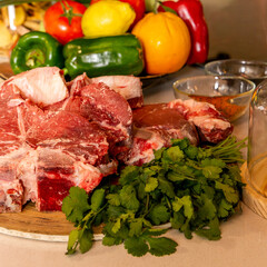 MEDITARREAN FOOD WITH MEAT AND VEGETABLES 