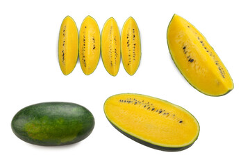 Yellow watermelon isolated.