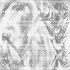 Fototapeta na wymiar Geometric repeat pattern with distressed texture and color 