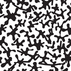 Abstract seamless patterns with dots, chaotic shapeless spots