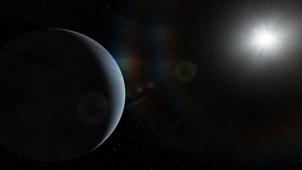 planet suitable for colonization, earth-like planet in far space, planets background 3d render