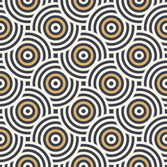 Fototapeta na wymiar Abstract seamless pattern. Concentric circles. Intersecting repeating circles background. Overlaping circles. Stylish texture. Repeating geometric tiles. Flat design. Vector color background.