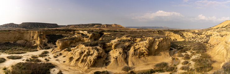 canyonlands and desert grasslands panorama landscape